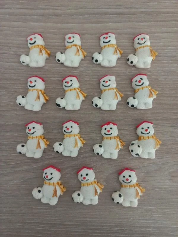 Lot De Cabochons "Bonhomme De Neige" Résine
